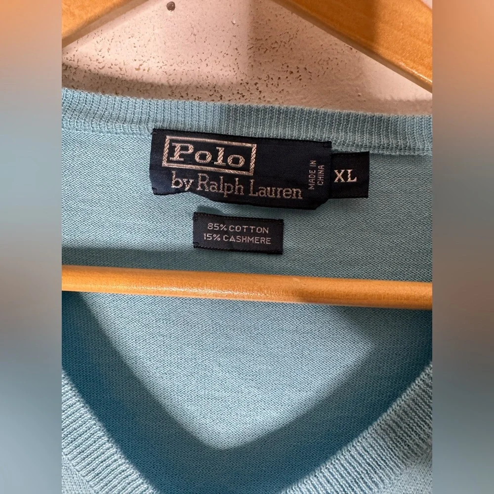 Polo Ralph Lauren XL Cotton Cashmere Blend V‎ Neck Sweater